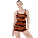 Art Pattern Design Wallpaper Boyleg Tankini Set 