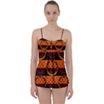 Art Pattern Design Wallpaper Babydoll Tankini Set