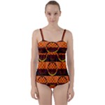 Art Pattern Design Wallpaper Twist Front Tankini Set