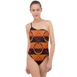 Art Pattern Design Wallpaper Classic One Shoulder Swimsuit