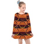 Art Pattern Design Wallpaper Kids  Long Sleeve Dress