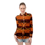 Art Pattern Design Wallpaper Long Sleeve Chiffon Shirt