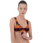 Art Pattern Design Wallpaper Front Tie Bikini Top