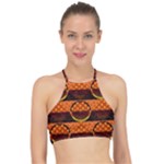 Art Pattern Design Wallpaper Halter Bikini Top