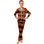 Art Pattern Design Wallpaper Kids  Satin Long Sleeve Pajamas Set