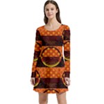 Art Pattern Design Wallpaper Long Sleeve Velour Skater Dress