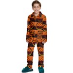 Art Pattern Design Wallpaper Kids  Long Sleeve Velvet Pajamas Set