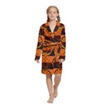 Art Pattern Design Wallpaper Kids  Long Sleeve Velvet Lounge Robe