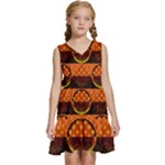 Art Pattern Design Wallpaper Kids  Sleeveless Tiered Mini Dress