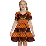 Art Pattern Design Wallpaper Kids  Short Sleeve Tiered Mini Dress