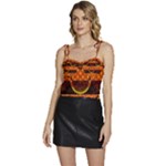 Art Pattern Design Wallpaper Flowy Camisole Tie Up Top