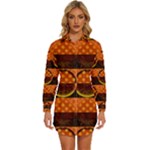 Art Pattern Design Wallpaper Womens Long Sleeve Shirt Dress