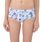 Christmas Stars Background Mid-Waist Bikini Bottoms