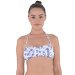 Christmas Stars Background Tie Back Bikini Top