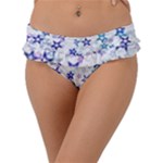 Christmas Stars Background Frill Bikini Bottoms