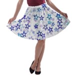 Christmas Stars Background A-line Skater Skirt