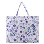 Christmas Stars Background Zipper Large Tote Bag