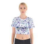 Christmas Stars Background Cotton Crop Top