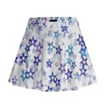 Christmas Stars Background Mini Flare Skirt