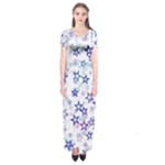 Christmas Stars Background Short Sleeve Maxi Dress