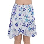 Christmas Stars Background Chiffon Wrap Front Skirt