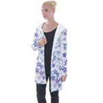 Christmas Stars Background Longline Hooded Cardigan