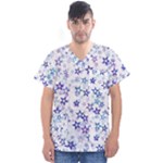 Christmas Stars Background Men s V-Neck Scrub Top