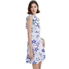 Cocktail Party Halter Sleeveless Dress With Pockets 