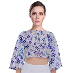 Tie Back Butterfly Sleeve Chiffon Top 