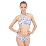 Christmas Stars Background High Neck Bikini Set