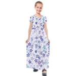 Christmas Stars Background Kids  Short Sleeve Maxi Dress