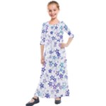 Christmas Stars Background Kids  Quarter Sleeve Maxi Dress