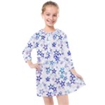 Christmas Stars Background Kids  Quarter Sleeve Shirt Dress