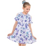 Christmas Stars Background Kids  Short Sleeve Shirt Dress