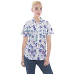 Christmas Stars Background Women s Short Sleeve Pocket Shirt