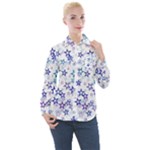 Christmas Stars Background Women s Long Sleeve Pocket Shirt