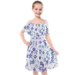 Christmas Stars Background Kids  Cut Out Shoulders Chiffon Dress