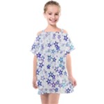 Christmas Stars Background Kids  One Piece Chiffon Dress