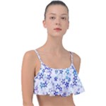 Christmas Stars Background Frill Bikini Top