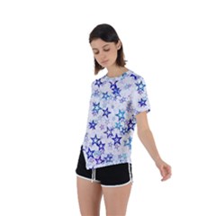 Asymmetrical Short Sleeve Sports T-Shirt 