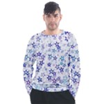 Christmas Stars Background Men s Long Sleeve Raglan T-Shirt