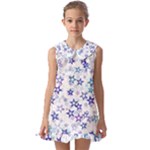 Christmas Stars Background Kids  Pilgrim Collar Ruffle Hem Dress