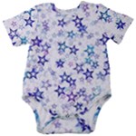 Christmas Stars Background Baby Short Sleeve Bodysuit