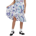 Christmas Stars Background Kids  Ruffle Flared Wrap Midi Skirt