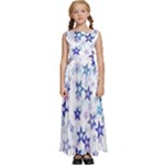 Christmas Stars Background Kids  Satin Sleeveless Maxi Dress