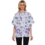 Christmas Stars Background Women s Batwing Button Up Shirt