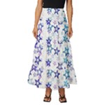 Christmas Stars Background Tiered Ruffle Maxi Skirt