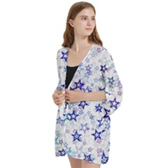 Open Front 3/4 Sleeve Batwing Chiffon Cardigan Kimono 