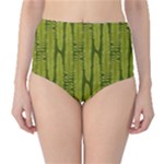 Fern Texture Nature Leaves Classic High-Waist Bikini Bottoms