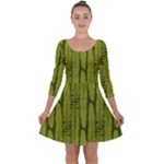 Fern Texture Nature Leaves Quarter Sleeve Skater Dress